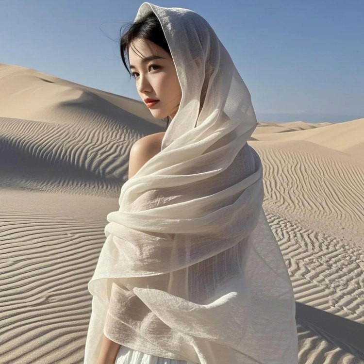 شال نسائي من القماش المخلوط لحماية البشرة من الشمس
