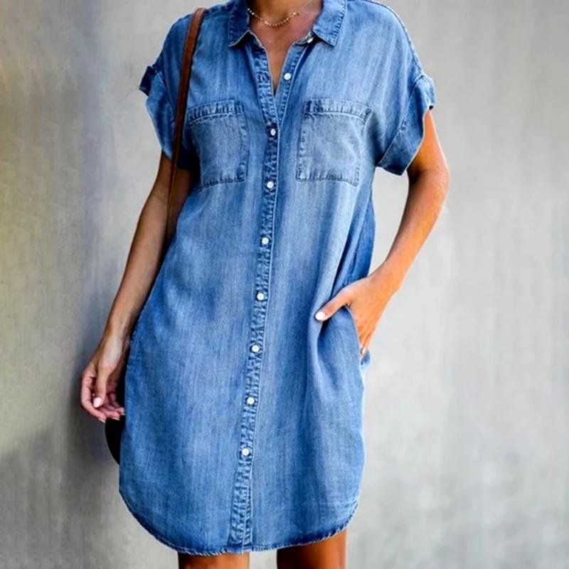 فستان قصير بالجينز للنساء