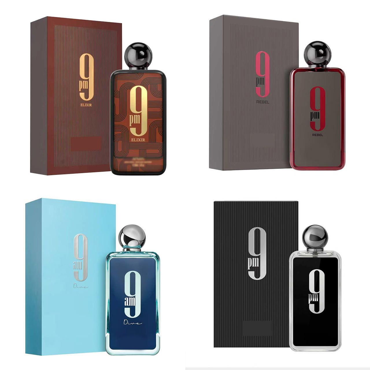 عطر أفنن 9am للجنسين أبيض راقي بغطاء معدني فاخر