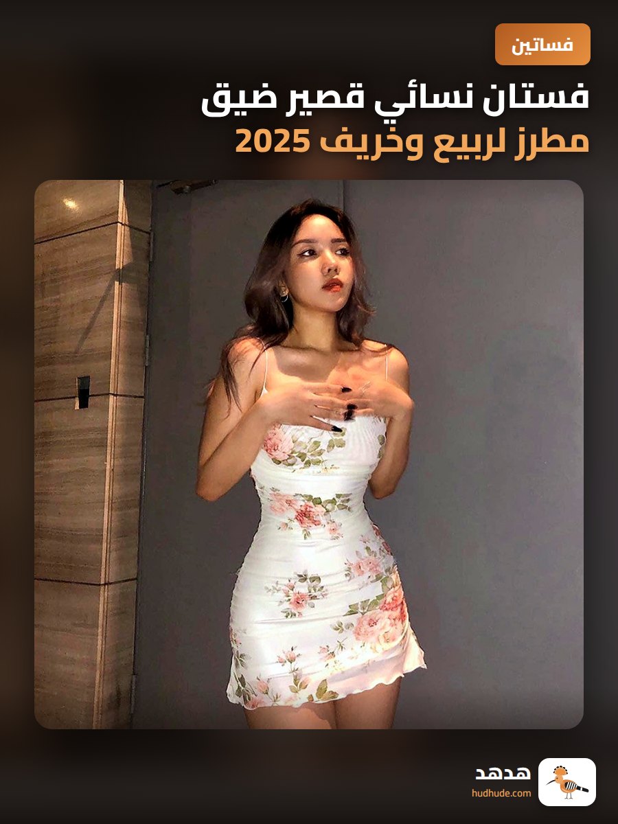 فستان نسائي قصير ضيق مطرز لربيع وخريف 2025