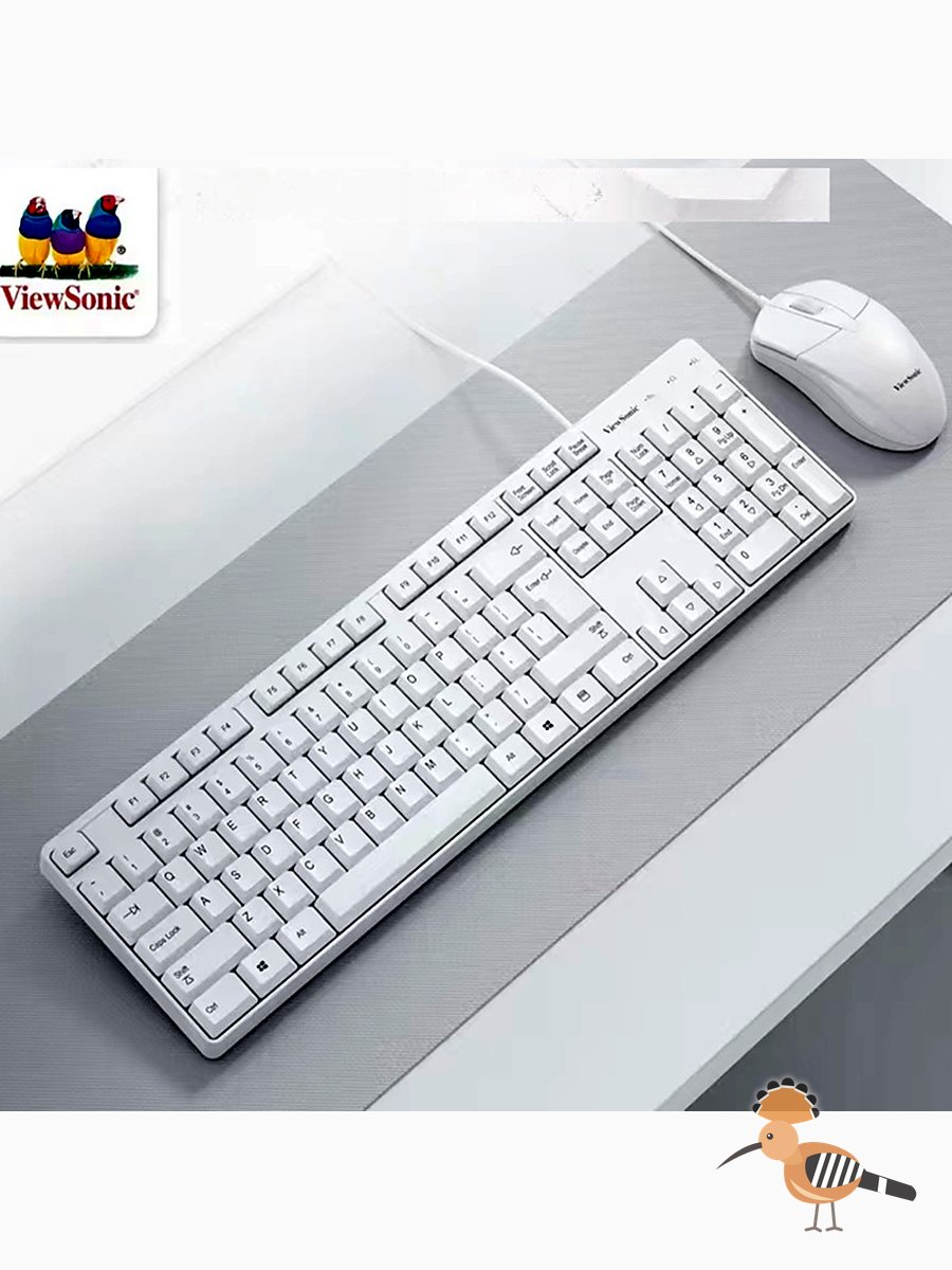 لوحة مفاتيح وفأرة Viewsonic Cu1500 أبيض سلكي للاستخدام المكتبي والمنزلي والألعاب
