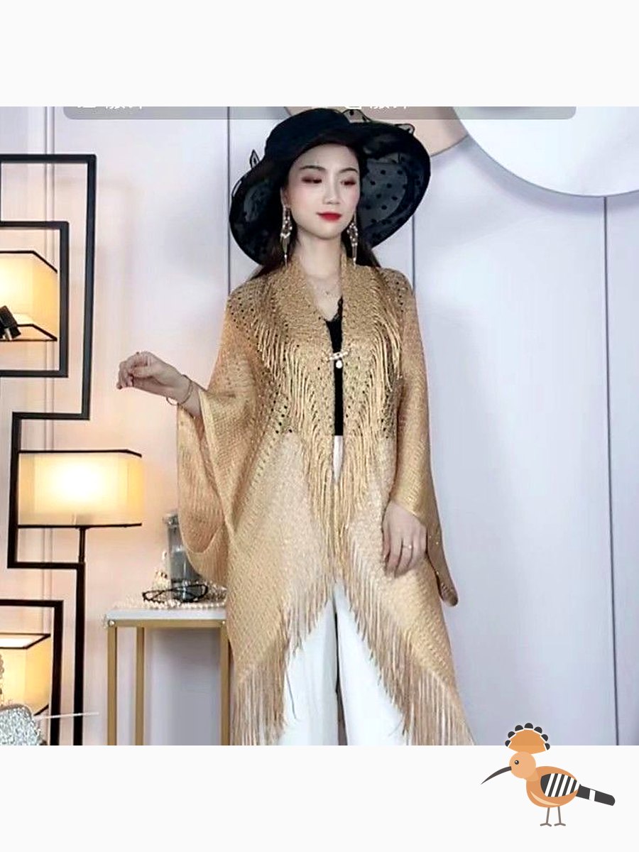 عباية شاطئية طويلة مع حاشية لحماية من الشمس