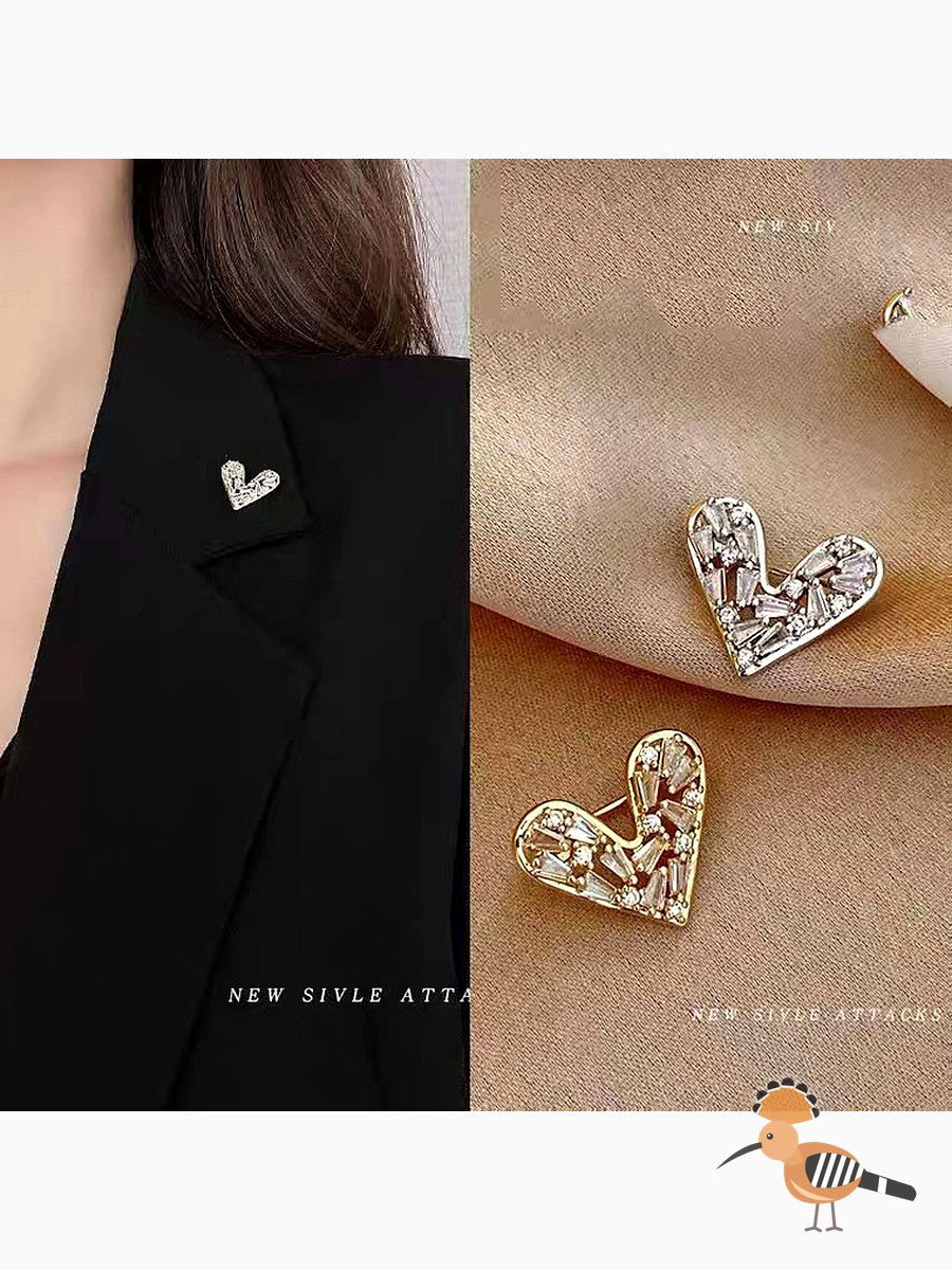 دبابيس يابانية على شكل قلب للنساء، إكسسوارات أنيقة للسترة والكارديغان