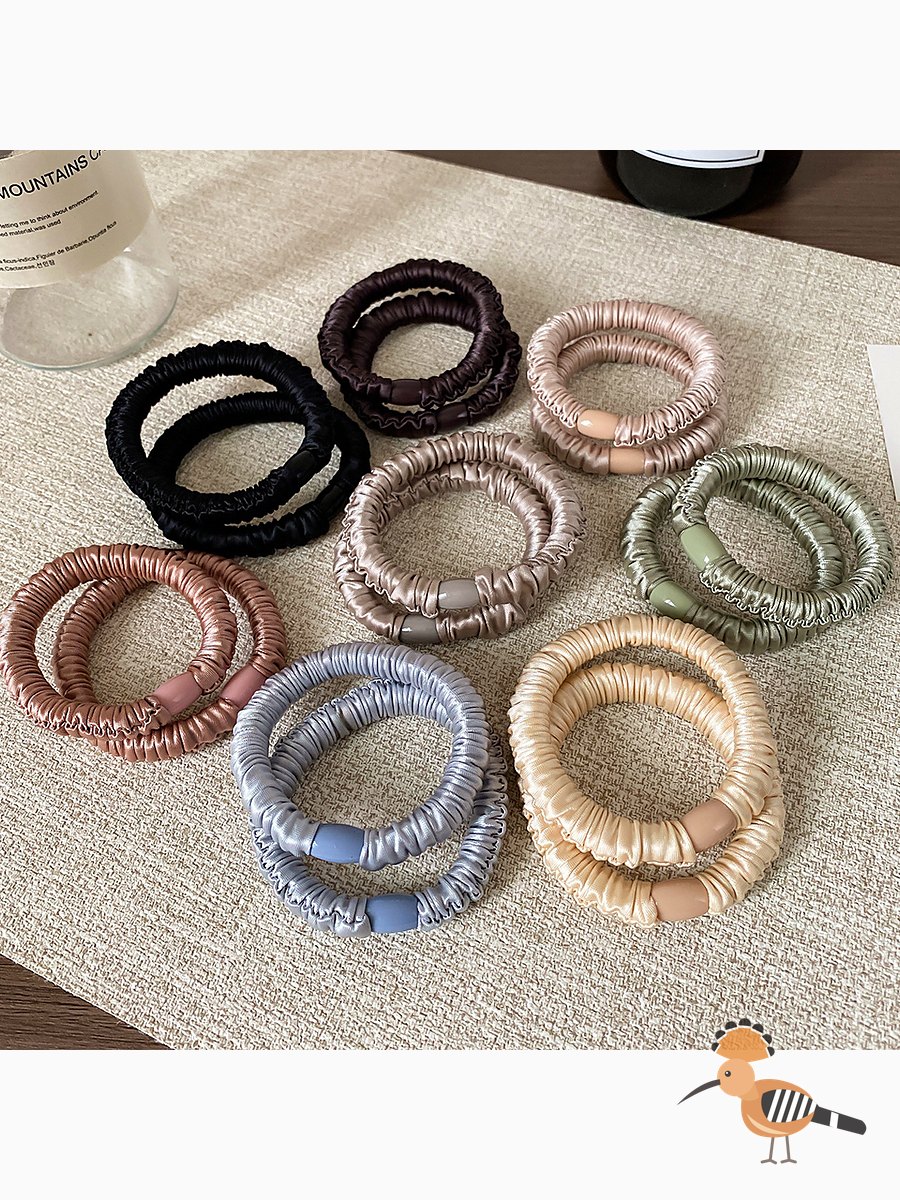 ربطة شعر كورية فاخرة بتصميم بسيط وأنيق بلون واحد