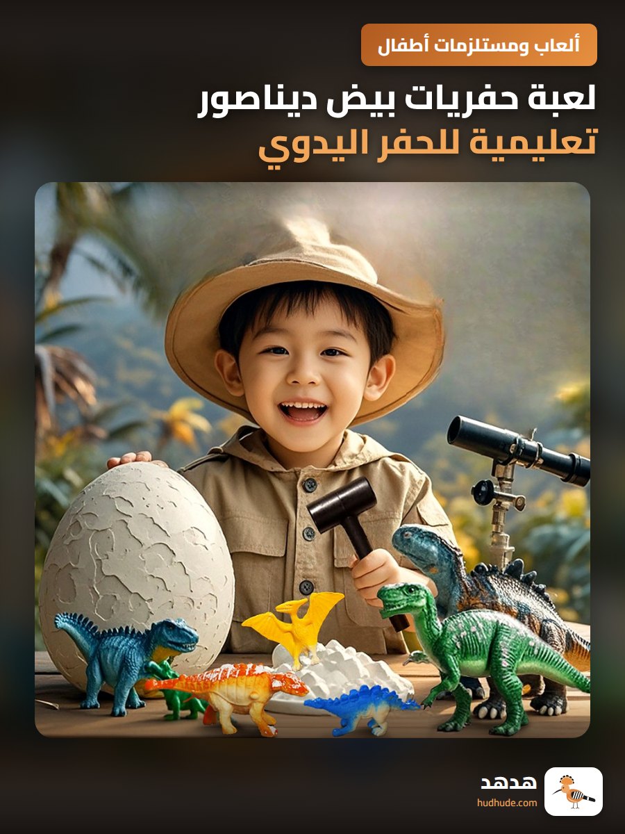 لعبة حفريات بيض ديناصور تعليمية للحفر اليدوي للأطفال