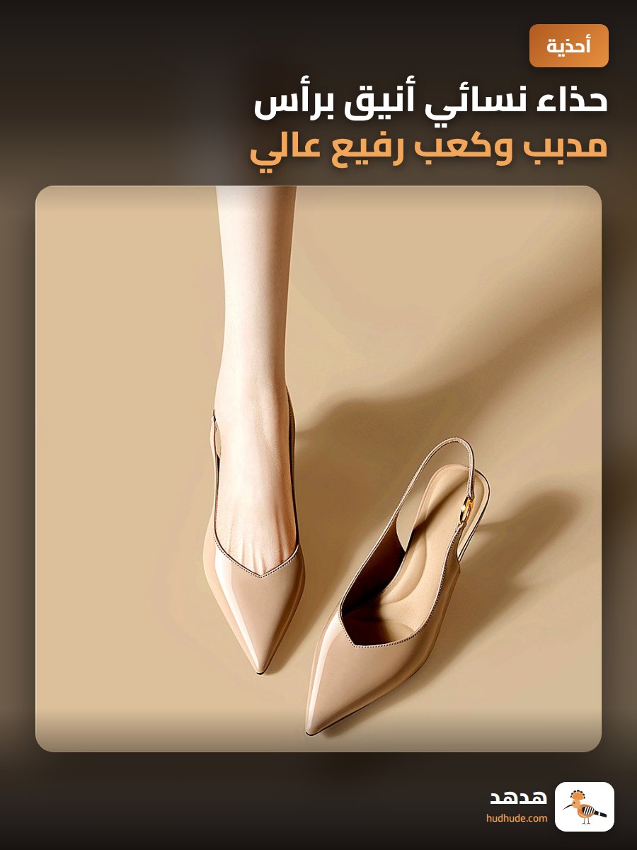 حذاء نسائي أنيق برأس مدبب وكعب رفيع عالي مناسب للعمل والخروج