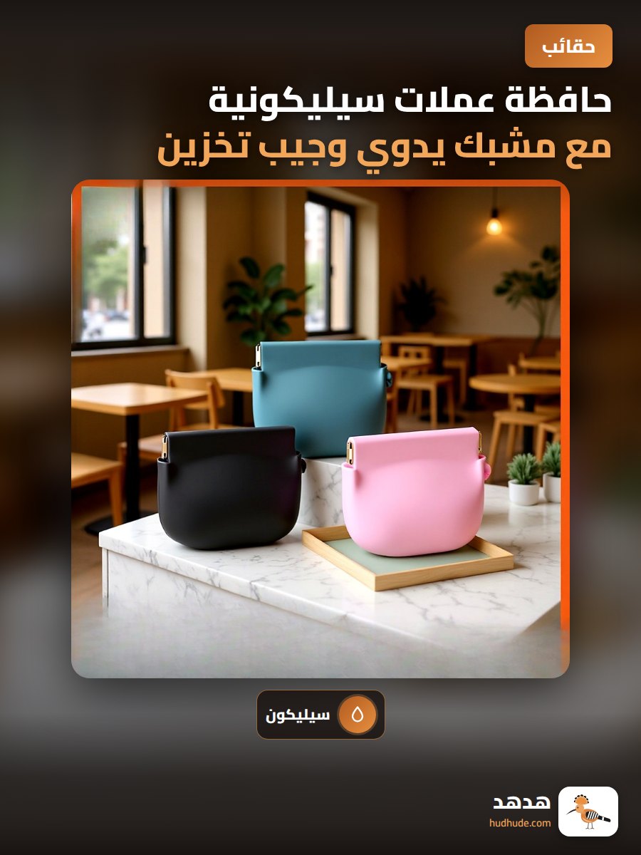 حافظة عملات سيليكونية مع مشبك يدوي وجيب تخزين صغير