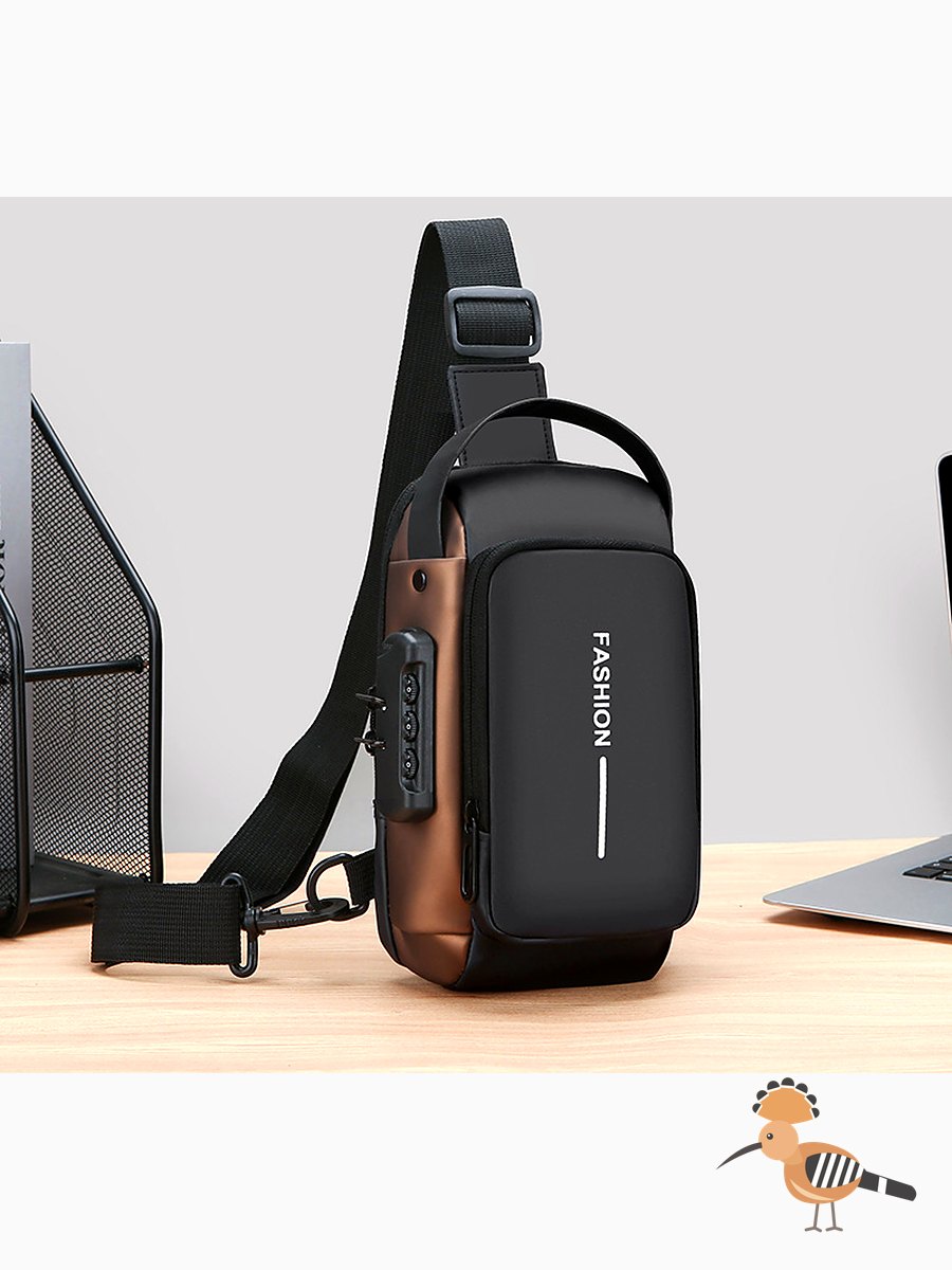 حقيبة صدر رياضية لركوب الدراجات مع قفل كود ومخرج شحن usb