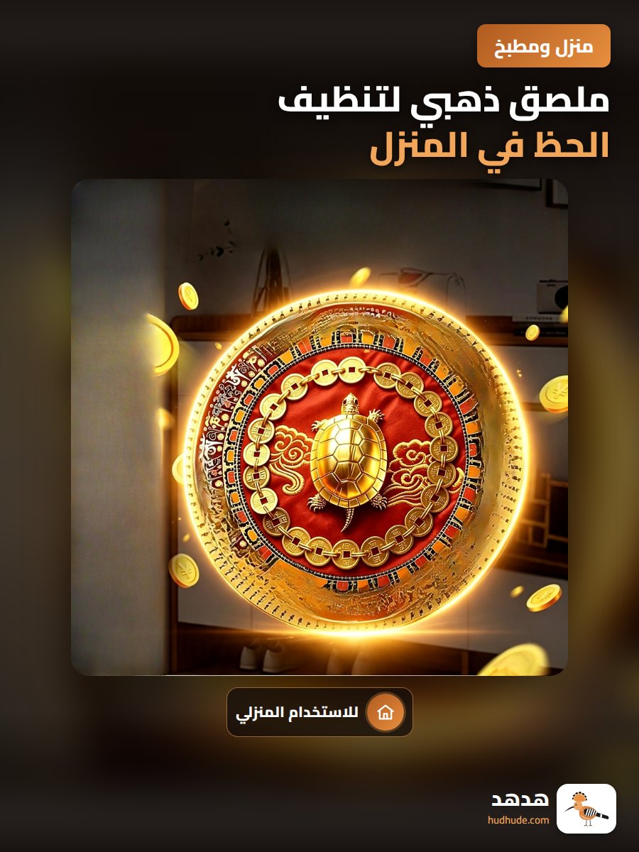 ملصق ذهبي لتنظيف الحظ في المنزل