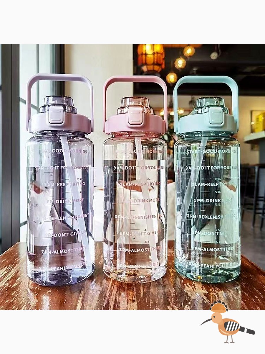 كوب مياه رياضي كبير سعة كبيرة مع شرب straw للصحة و اللياقة البدنية