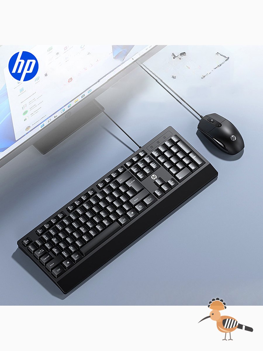 لوحة مفاتيح وفأرة HP سلكية لاستخدام الكمبيوتر المكتبي