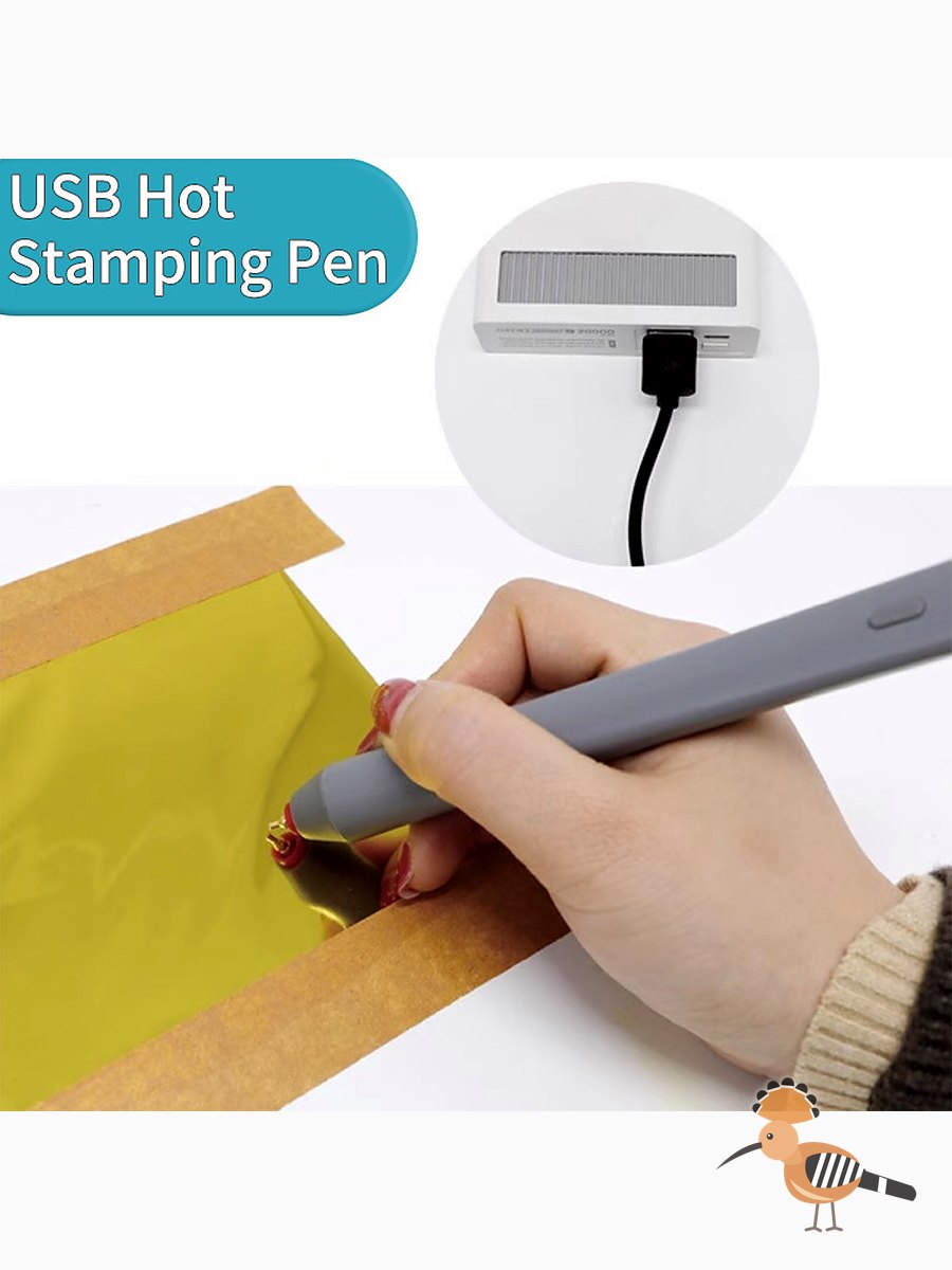 قلم حبر ساخن للكتابة بالذهب مع شاحن USB
