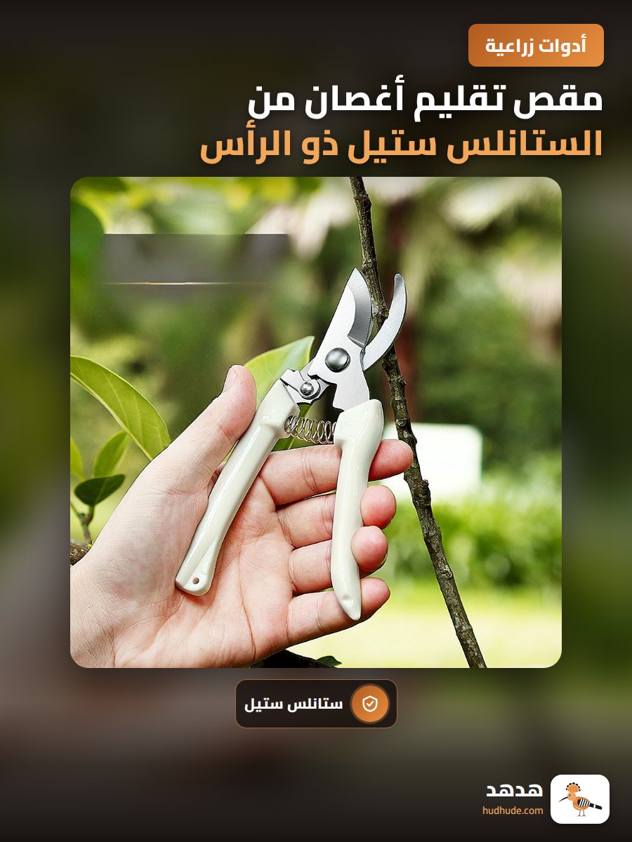 مقص تقليم أغصان من الستانلس ستيل ذو الرأس المستقيم والمنحني